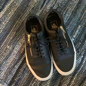 Vans Old Skool Zip Black Leather Shoes
